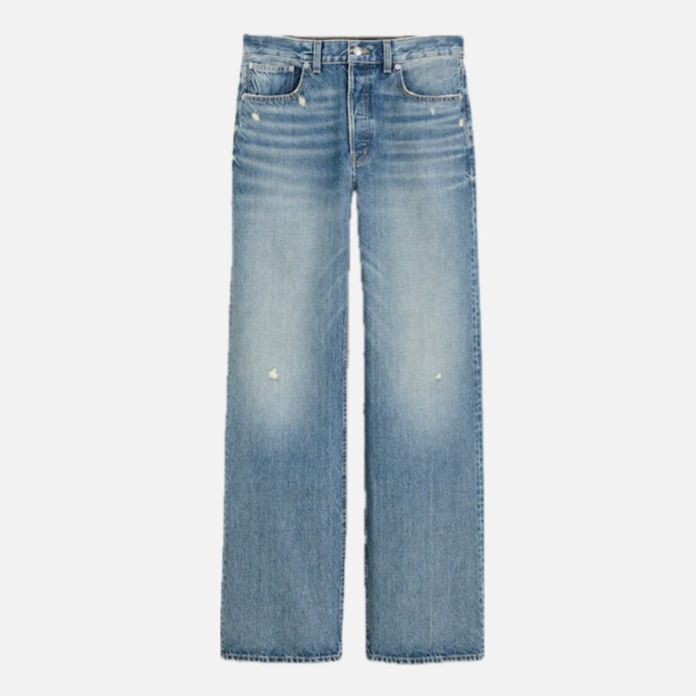 NWT Madewell Women's Curvy Low-Slung Baggy Jeans in Robertson Wash (Distressed)